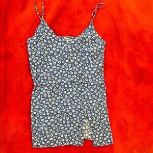 REFORMATION Floral Blue Spaghetti Strap Dress